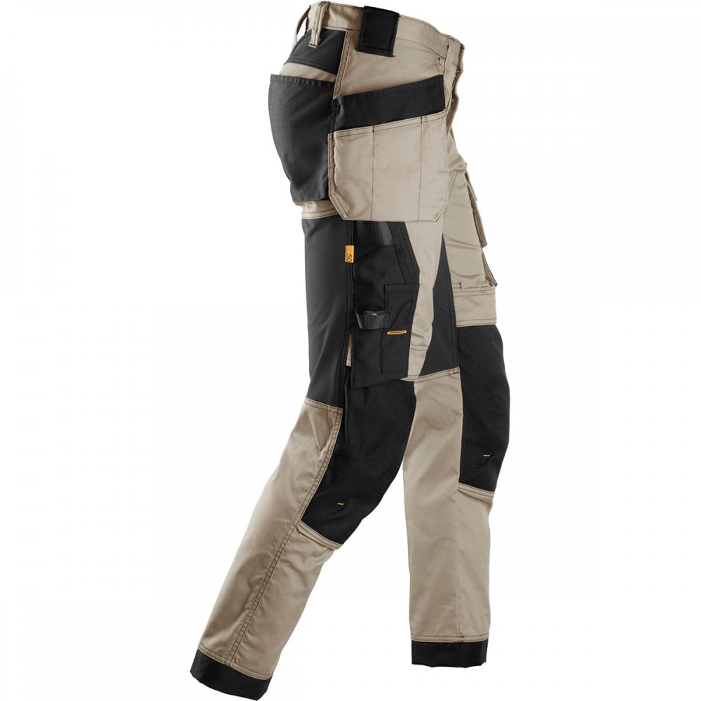 6241 AllroundWork Slim Fit Trousers Holster Pockets Khaki/Black
