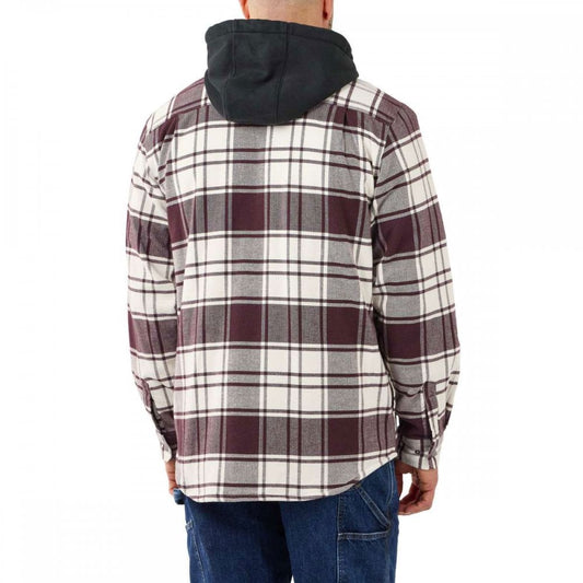 105621 Flannel Fleece Lined Hooded Shirt Jacket