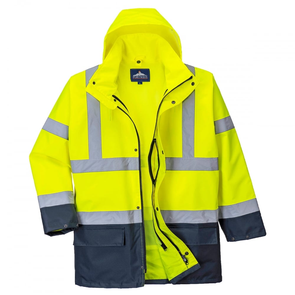 Essential 5in1 Hi-Vis Jacket Yellow/Navy L *One Size Only - Outlet Store*