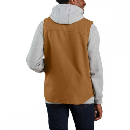 104277 Washed Duck Lined Mock Neck Vest Gilet - Loose, generous fit