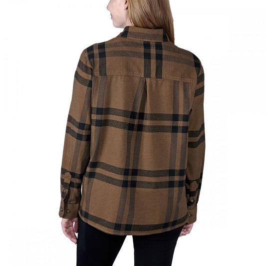 105989 Womens Midweight Flannel Long Sleeve Plaid Shirt