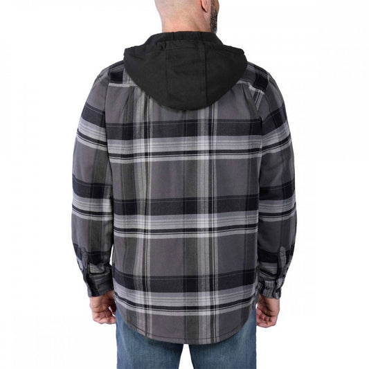 105938 Flannel Sherpa-Lined Hooded Shirt Jacket