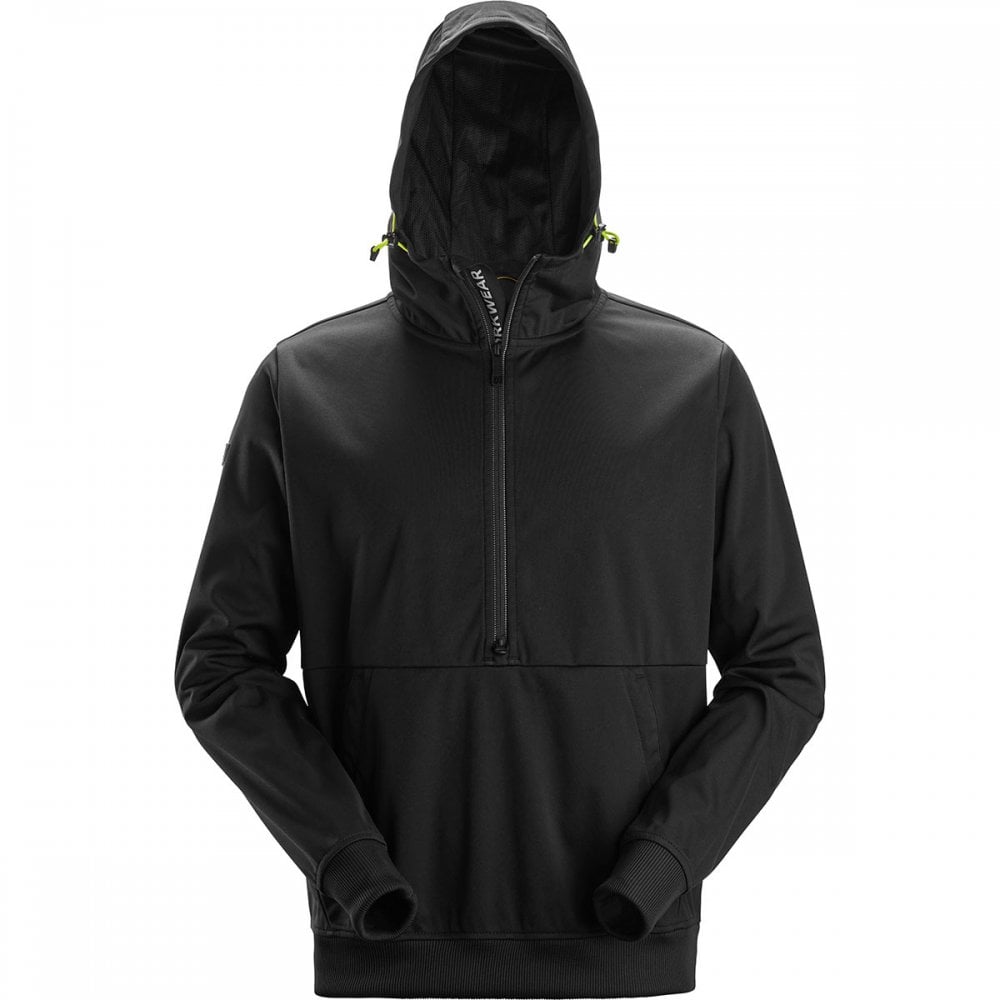 8400 FlexiWork Windblocker Stretch Half-Zip Hoodie Black M *One Size Only - Outlet Store*