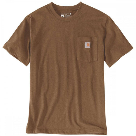 103296 Relaxed Fit Heavyweight Short-Sleeve K87 Pocket T-Shirt Oiled Walnut Heather XS *One Size Only - Outlet Store*