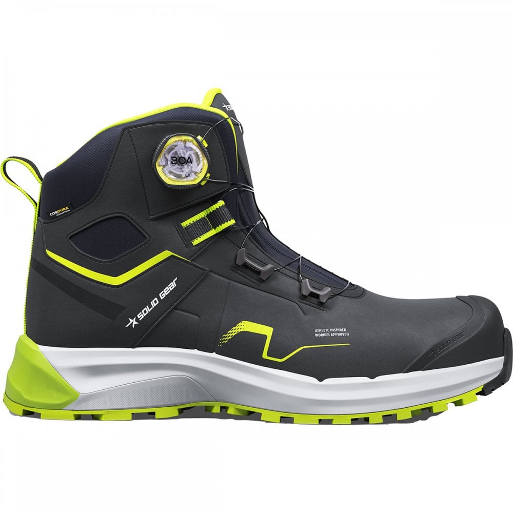 SG80205 Solid Gear Sonar Wide Fit Mid S3S Safety Boot UK3 - EU36 - US4 Black/Green *One Size Only - Outlet Store*