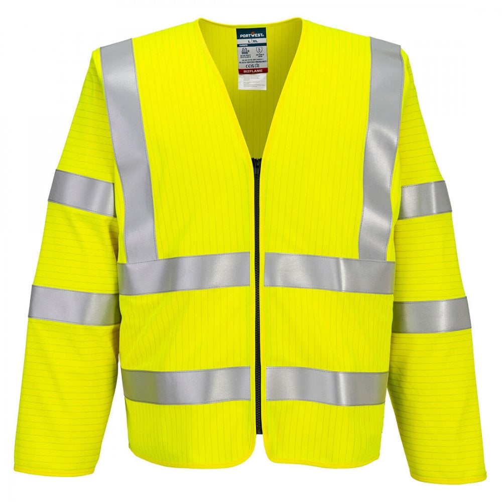 FR616 Bizflame Hi-Vis FR Long Sleeve Zip Vest